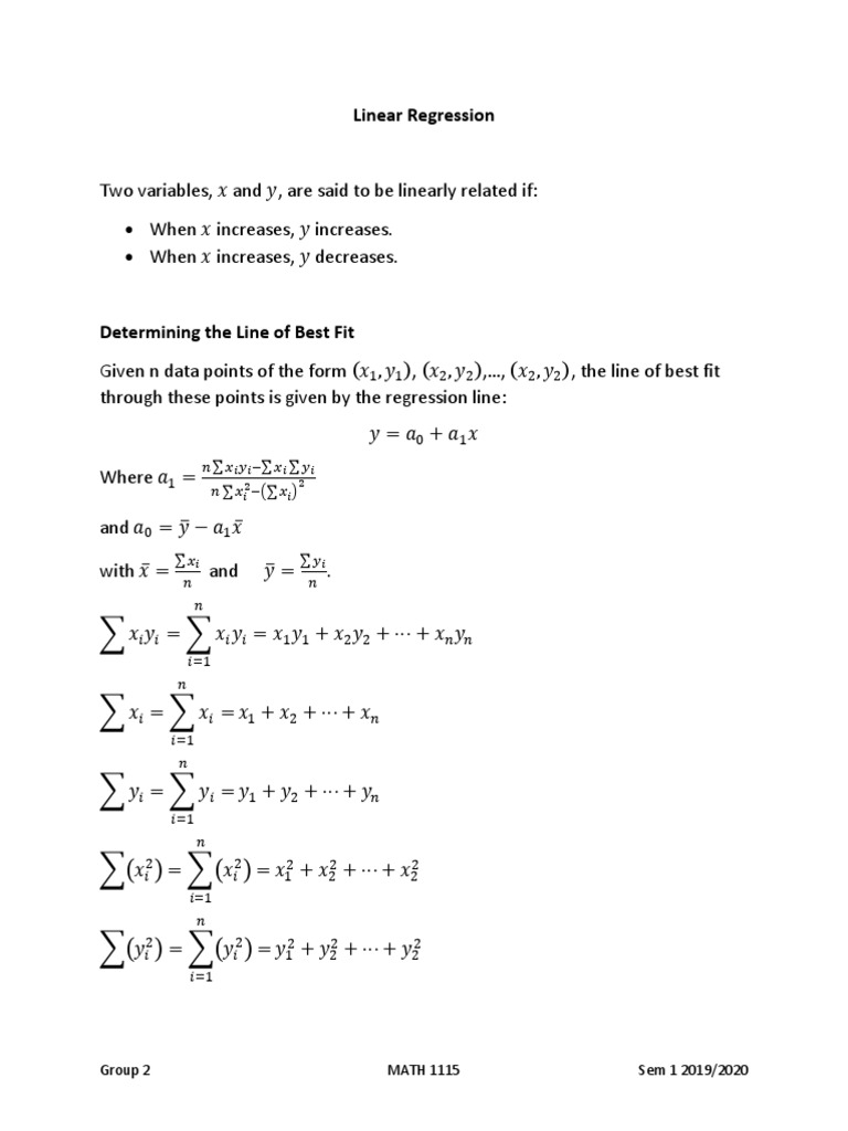 Linear Regression | PDF | Correlation And Dependence | Mathematical Objects
