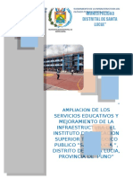 Ampliacion de Los Servicios Educativos y Mejoramiento de La Infraestructura Del Instituto de Educacion Superior Tecnologico Publico