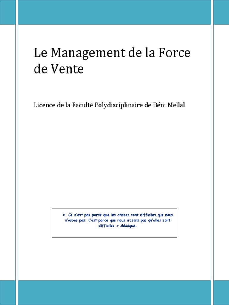 Le Management de La Force de Vente | PDF | Sodles | Recrutement