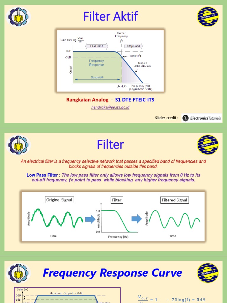 LP Filter Aktif RA S1 DTE ITS PDF | PDF | Low Pass Filter | Filter ...