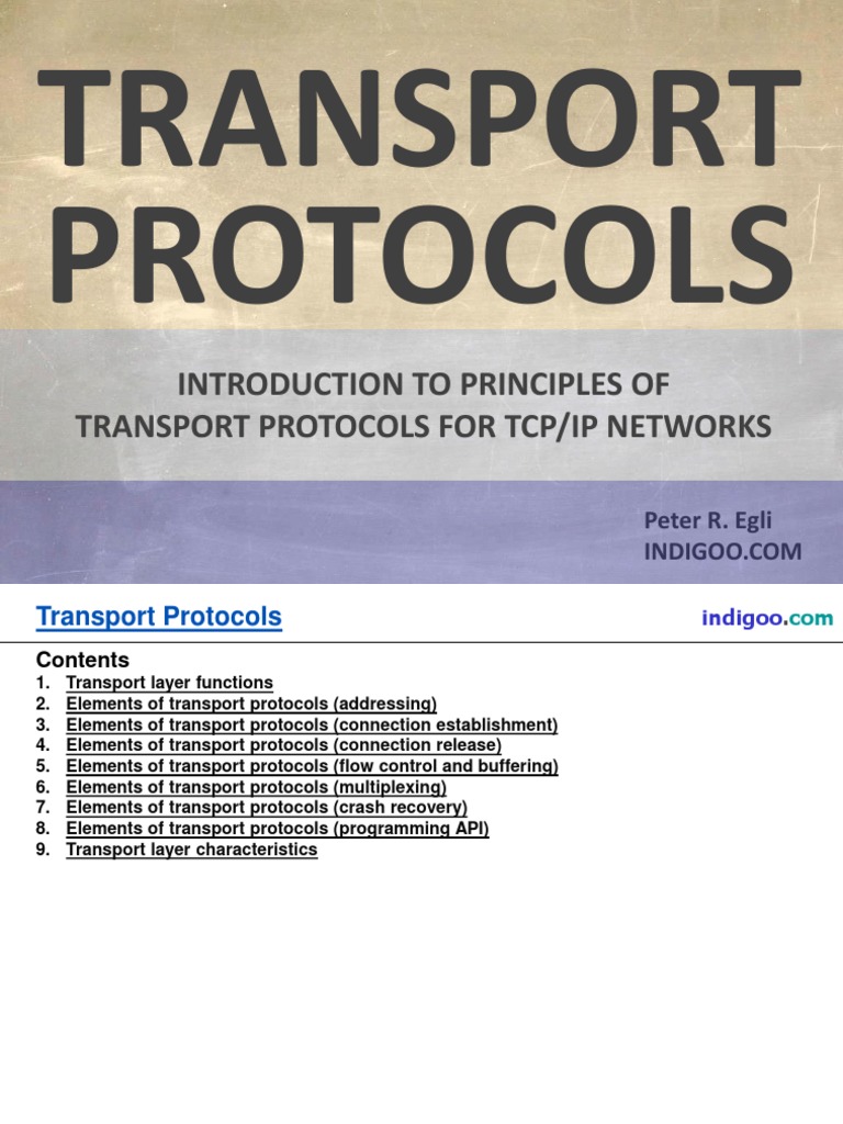 Transport Protocols Transmission Control Protocol Quality Of Service