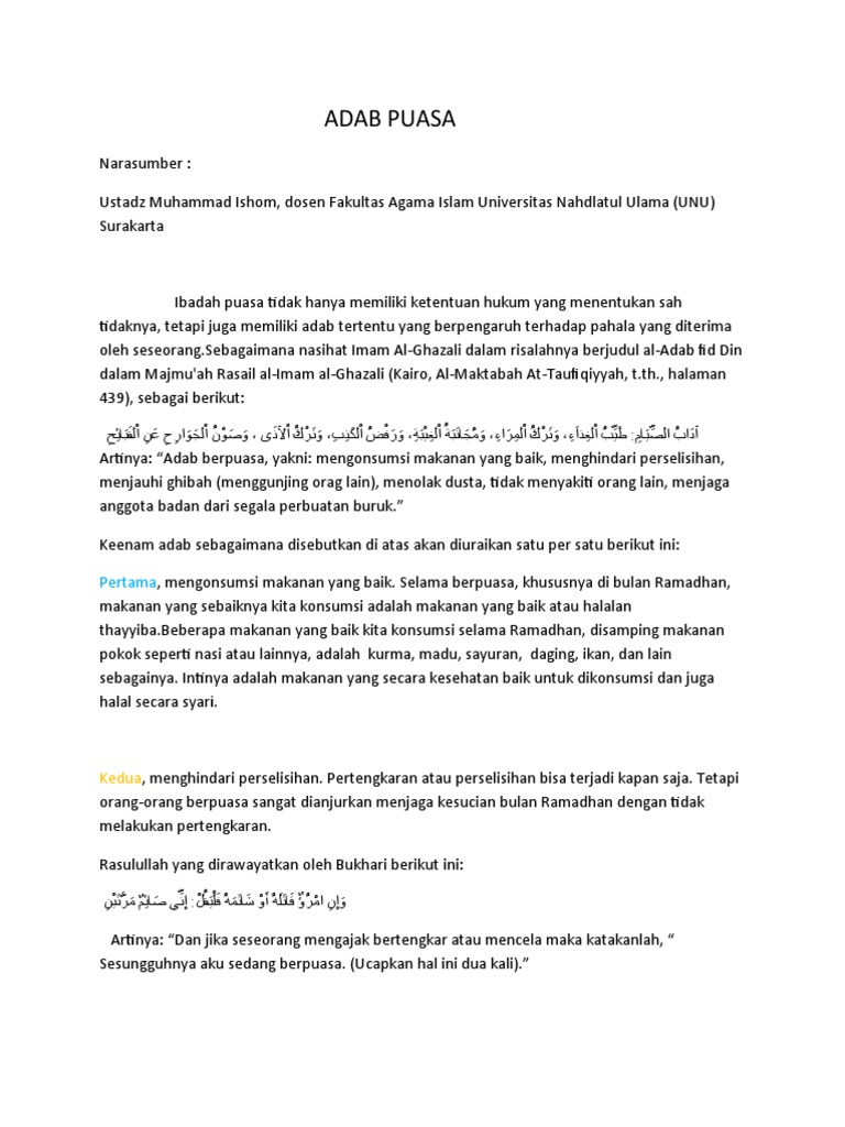 Nia Adab Puasa Pdf
