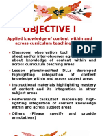 Objective I: Applied Knowledge of Content Within and Across Curriculum Teaching Areas