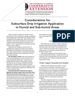 Considerations For Subsurface Drip Irrigation Application in Humid and Sub-Humid Areas