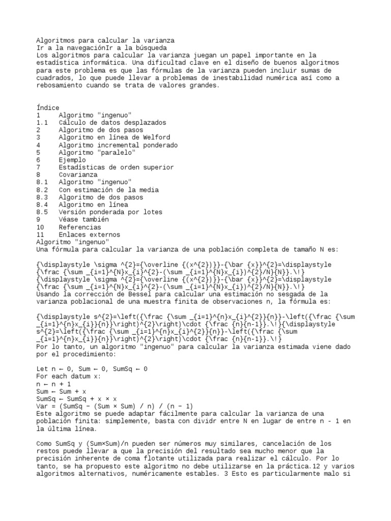 Varianza 2 | PDF | Algoritmos | Informática teórica