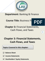 Department: Banking & Finance Course Title: Business Finance Chapter 3: Financial Statements