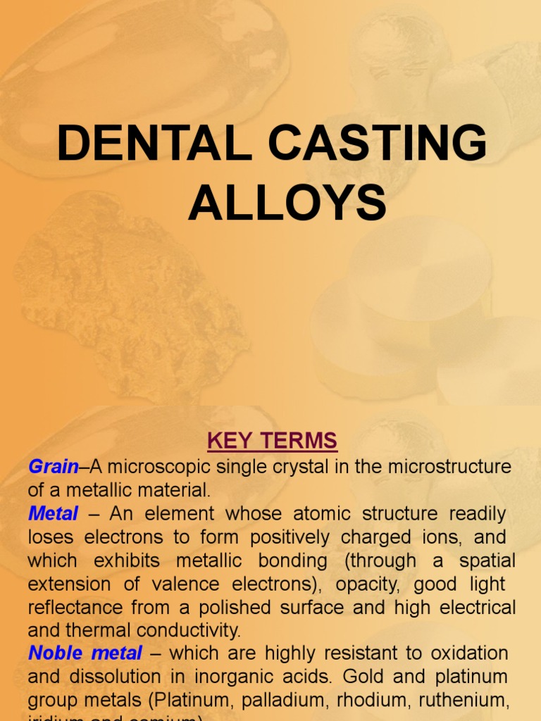 Dental Casting Alloys Final PDF Metals Corrosion