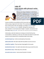 Replacing Formal Words With Phrasal Verbs