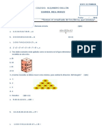 Examen de matemáticas de sexto grado