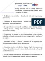 Department of Education Objectives for Student Development