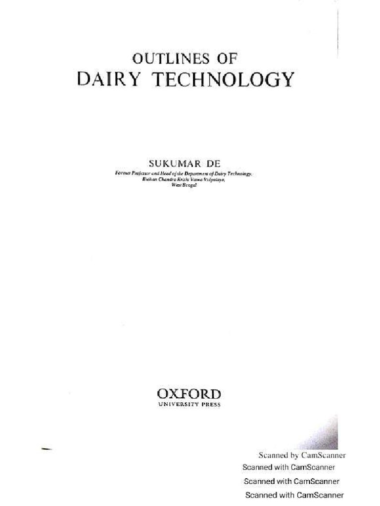 Outlines of Dairy Technology by Sukumar de (1) 130 PDF
