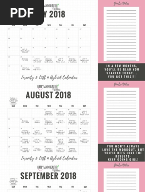 WORKOUT CALENDAR