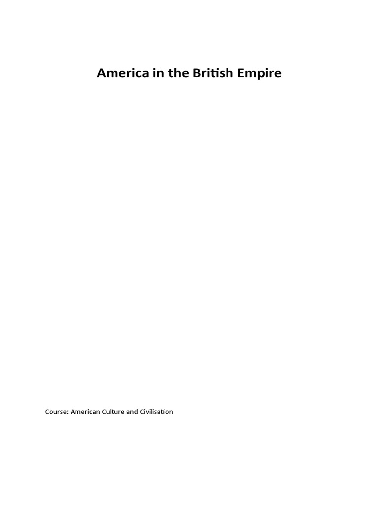 America in The British Empire | PDF | Kingdom Of Great Britain ...