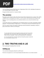 Two Truths and A Lie: Setting Up