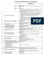 Reading List Envt Eco