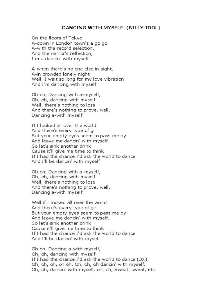 Dancing With Myself (Billy Idol) PDF