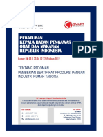 Peraturan Kepala Badan Pengawas Obat Dan Makanan Republik Indonesia