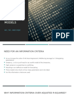 Information Criteria For Selection of Appropriate Models: Aic, Sic, and Hqic