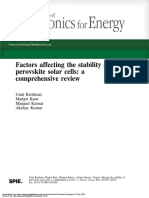 Factors Affecting The Stability of Perovskite Solar Cells - A Comprehensive Review