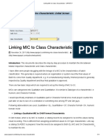 Linking MIC To Class Characteristic - SAPSPOT