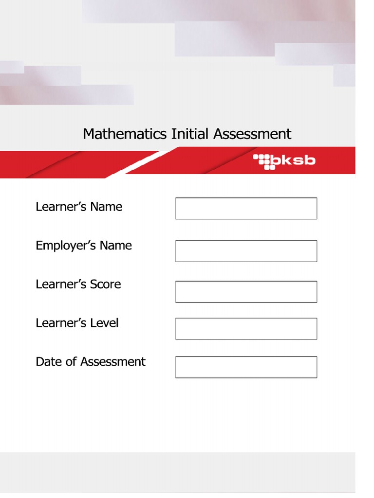 Initial Assessment English and Math | PDF