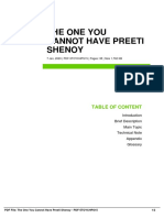 The One You Cannot Have Preeti Shenoy: Table of Content