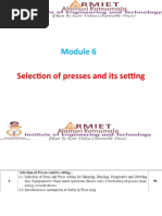 Selection of Presses and Its Setting