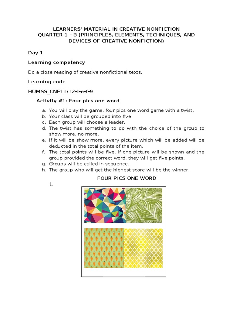 Lesson Plan CNF | PDF | Books