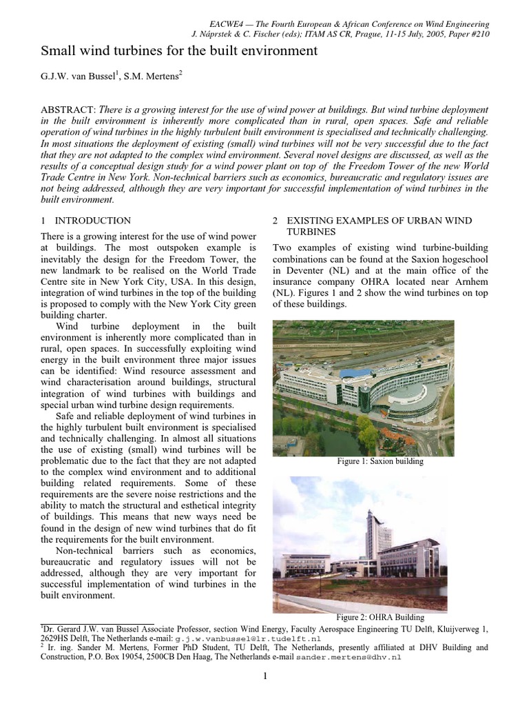 Urban Wind Turbines: Challenges & Designs | PDF | Wind Turbine | Turbine