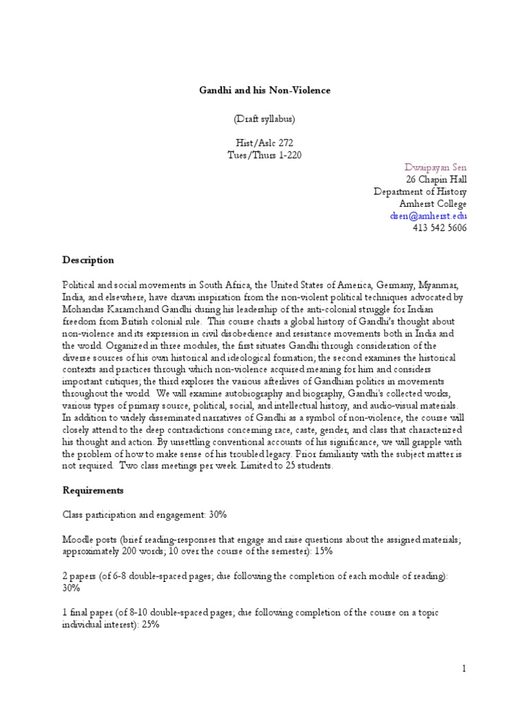 Gandhi's Global Non-Violence Impact | PDF | Mahatma Gandhi | Nonviolence