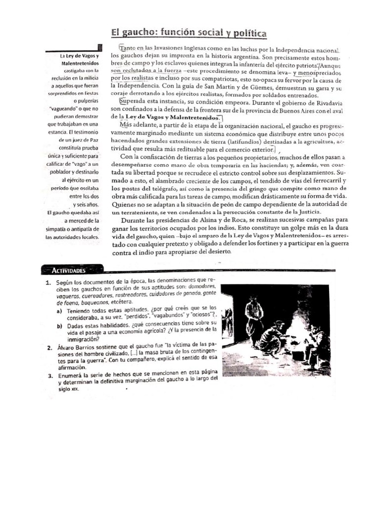 El Gaucho Martín Fierro Primera Parte El Gaucho Función Política Y