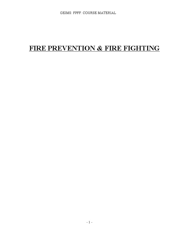 Fire Prevention and Fighting Training | PDF | Fires | Combustion