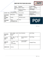 English Annual Planner For The Year 2013-2014 For Grade - Iv