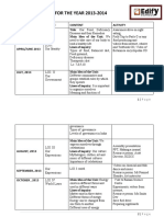 Loi Annual Planner For The Year 2013-2014 For Grade - Iv: Month Theme Content Activity