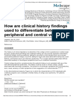 How Are Clinical History Findings Used To Differentiate Between Peripheral and Central Vertigo