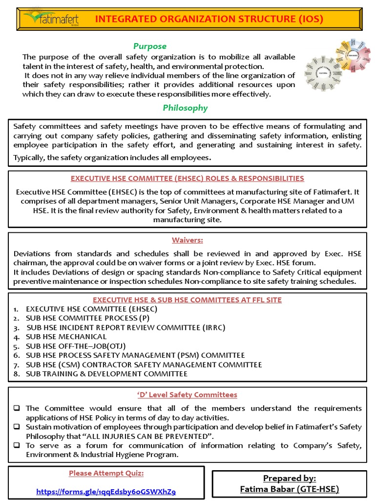 Roles and responsibilities of health unit management committee
