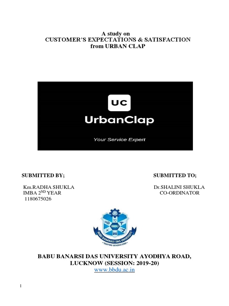 Urban Clap PDF Big Data E Commerce