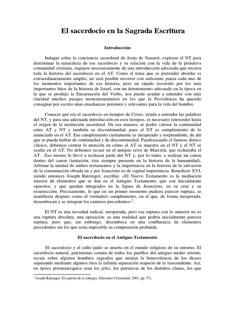 El Sacerdocio en La Sagrada Escritura T PDF | PDF | Sacerdote | Salmos