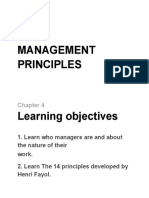 Chapter 4 - Management principles