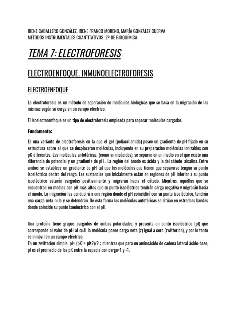 Electroforesis | PDF | Biología | Bioquímica