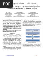 A Comparative Study of Classification Algorithms For Diseases Prediction in Medical Domain