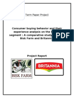 Consumer Buying Behavior and Their Experience Analysis On The Bakery Segment: A Comparative Study Between Bisk Farm and Britannia
