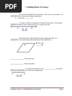 1.1 Building Blocks of Geometry