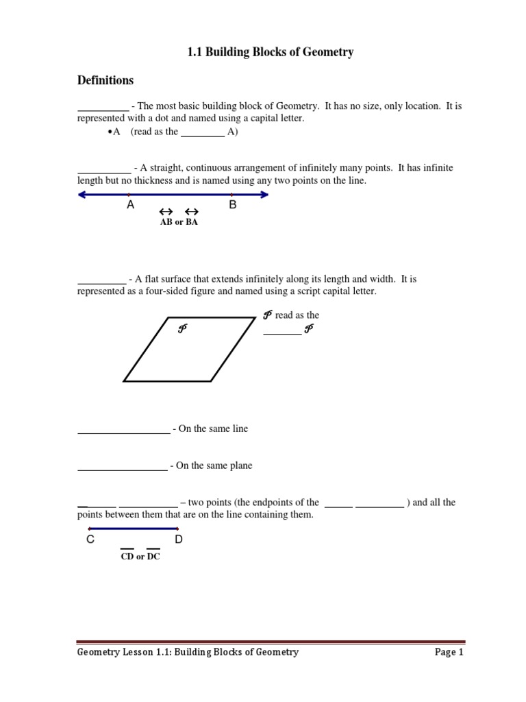 Geometry Building Blocks: Lines (examples, solutions, worksheets