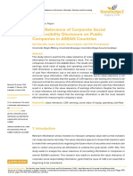 Value Relevance of Corporate Social Responsibility Disclosure On Public Companies in ASEAN Countries