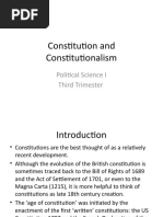 Constitution and Constitutionalism