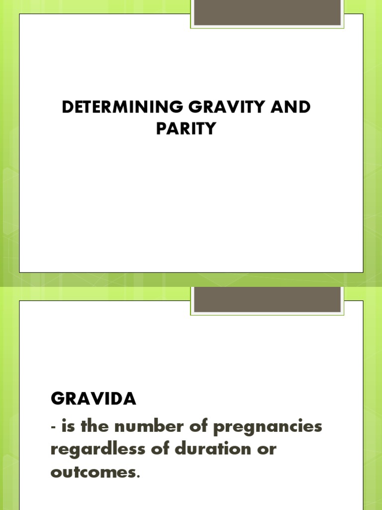 Determining Gravity and Parity PDF Pregnancy Twin