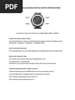 Hoska (Model H012S) Digital Watch Instructions: Light Start