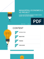 Managerial Economics Li Ve Project: A Study On Estimating Demand For Mba Course Among The College Students