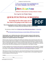 Quick Functional Screening